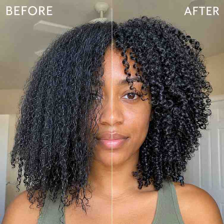 Before and after twist out on 3B natural hair - defined curls after overnight two-strand twists
