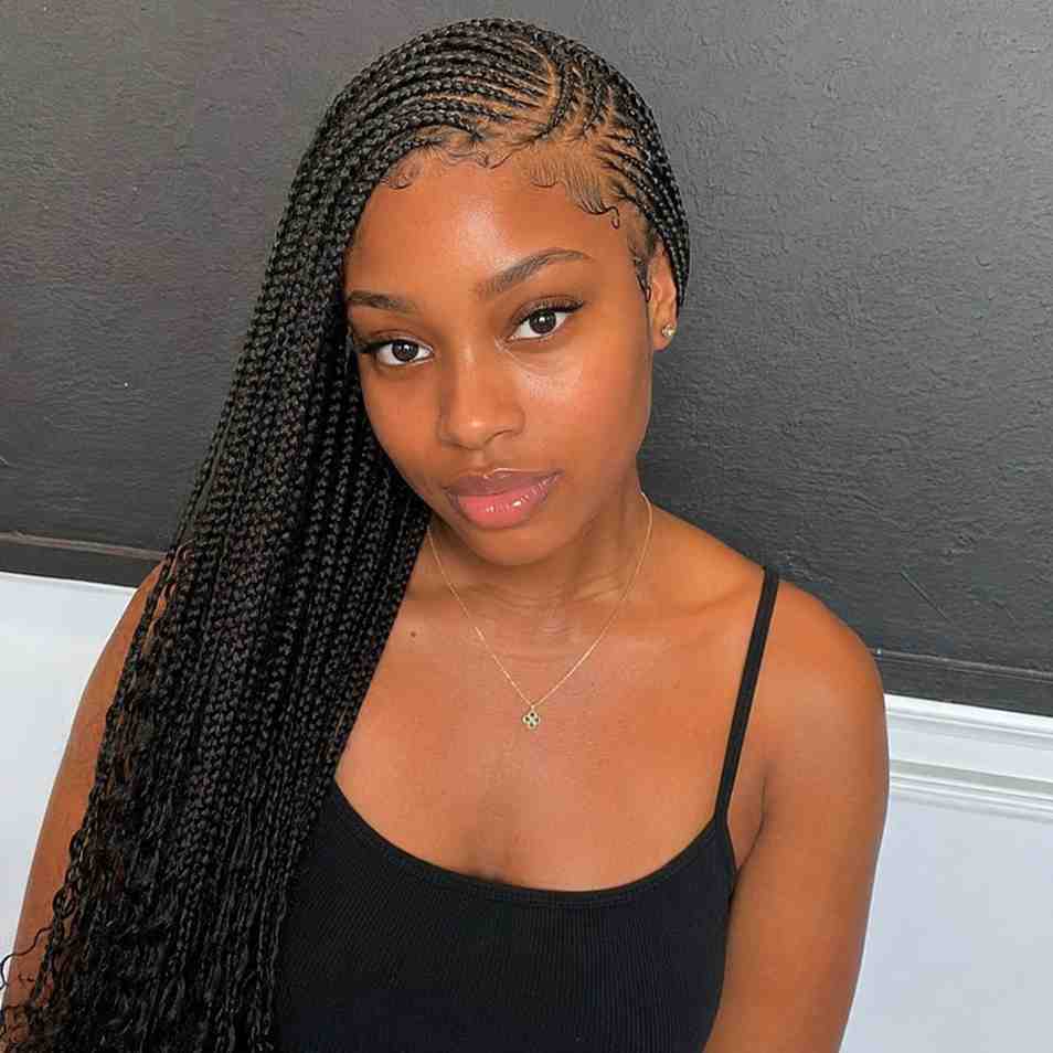 Fulani Braids for Round Face Shapes: The Styles That Flatter Most Side-swept Fulani braids draped over one shoulder creating a diagonal line